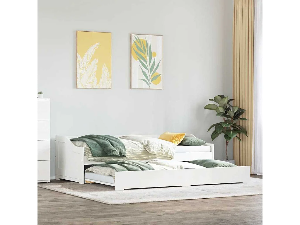 Diván con nido sin colchón "IRUN" blanco 90x200 cm