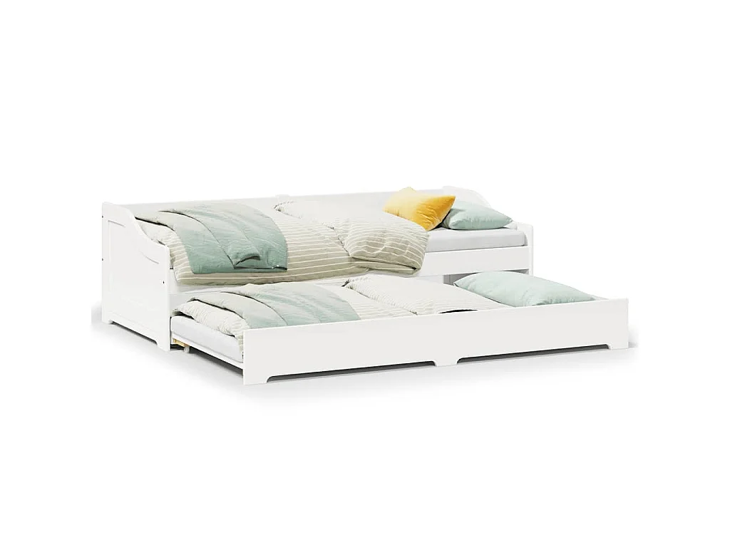 Lettino con Rotelle senza Materasso IRUN Bianco 90x200 cm