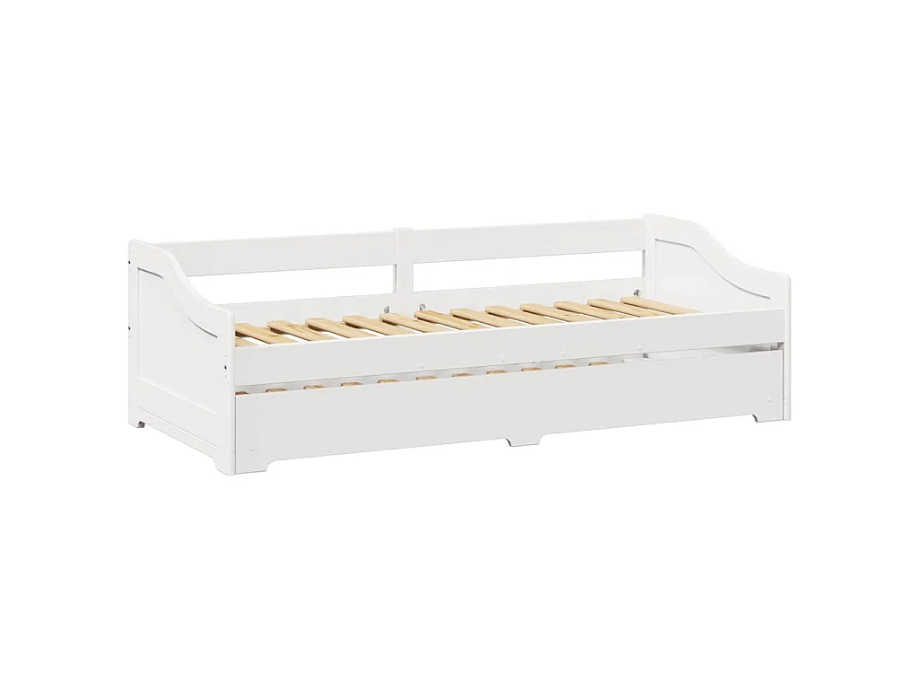 Lit de jour avec gigogne sans matelas IRUN blanc 90x200 cm