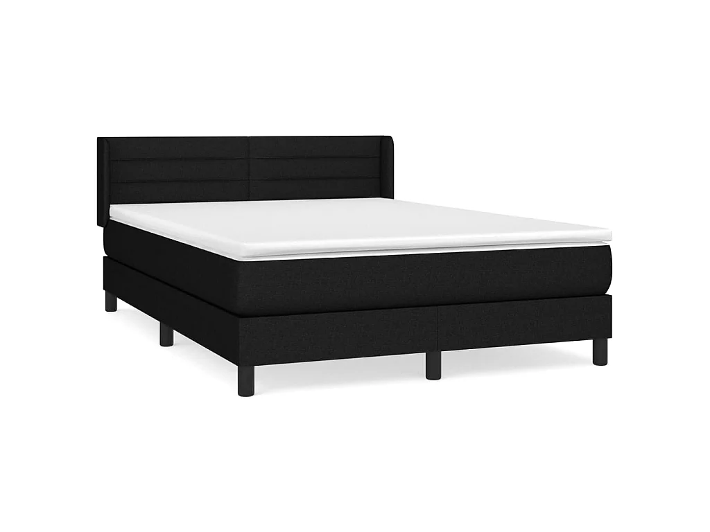 Boxspringbett mit Matratze Schwarz 140x190 cm Stoff