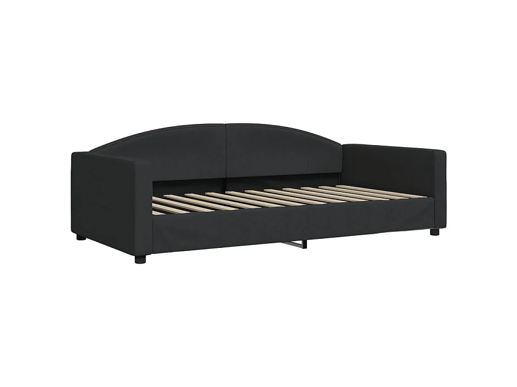 Tagesbett Ausziehbar mit Schubladen Schwarz 100x200 cm Stoff