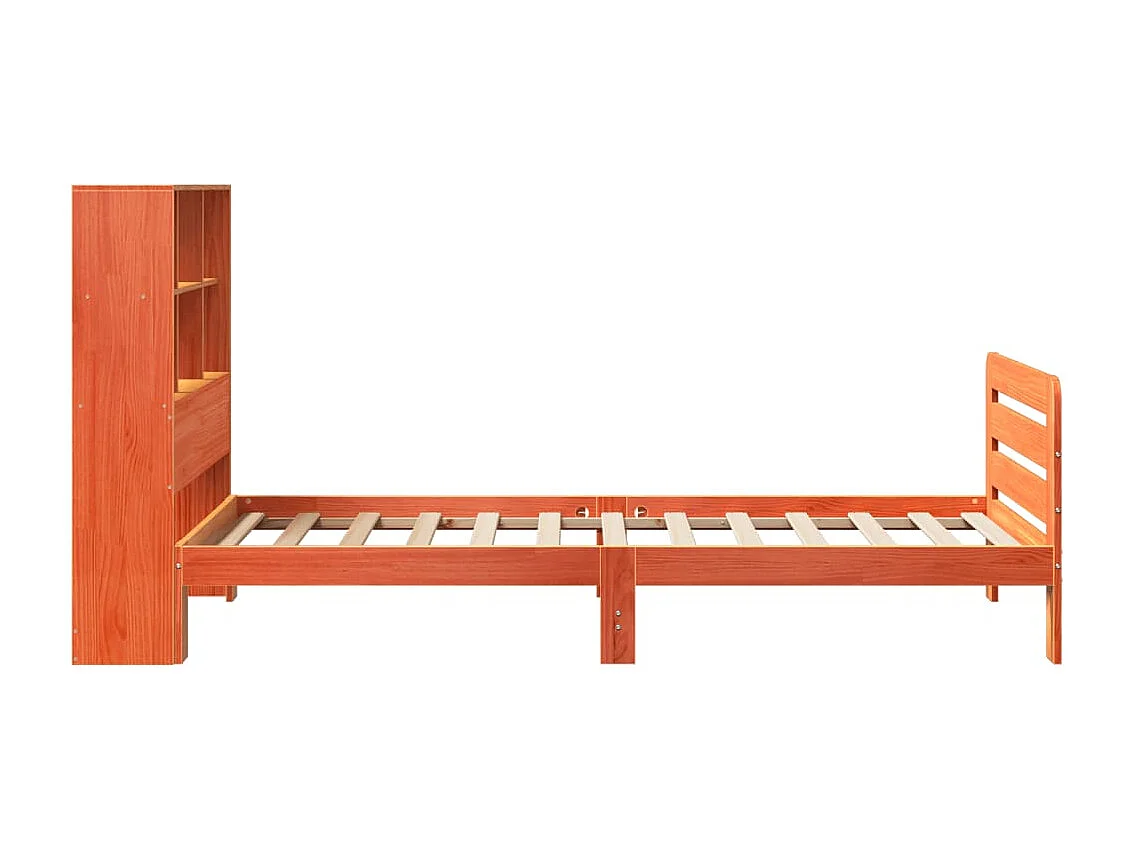 Cadre de lit sans matelas cire marron 90x190 cm bois pin massif