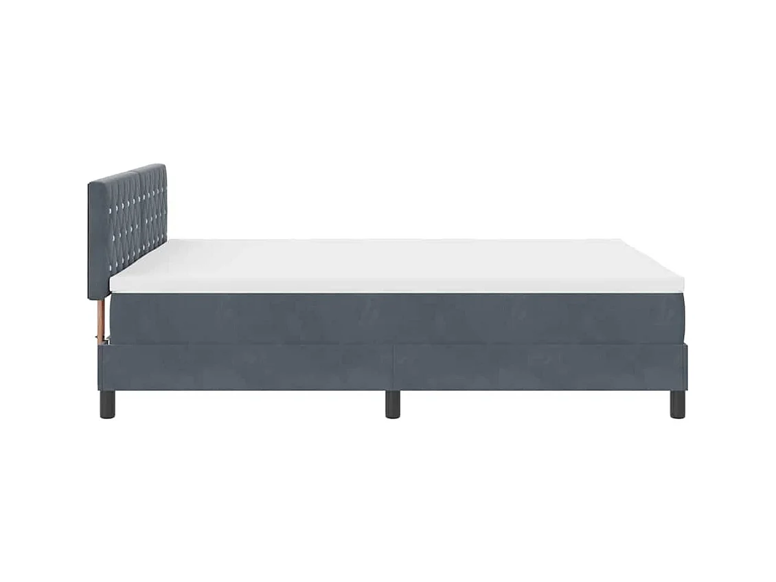 Boxspringbett mit Kopfteil Dunkelgrau 140 x 190 cm Samt