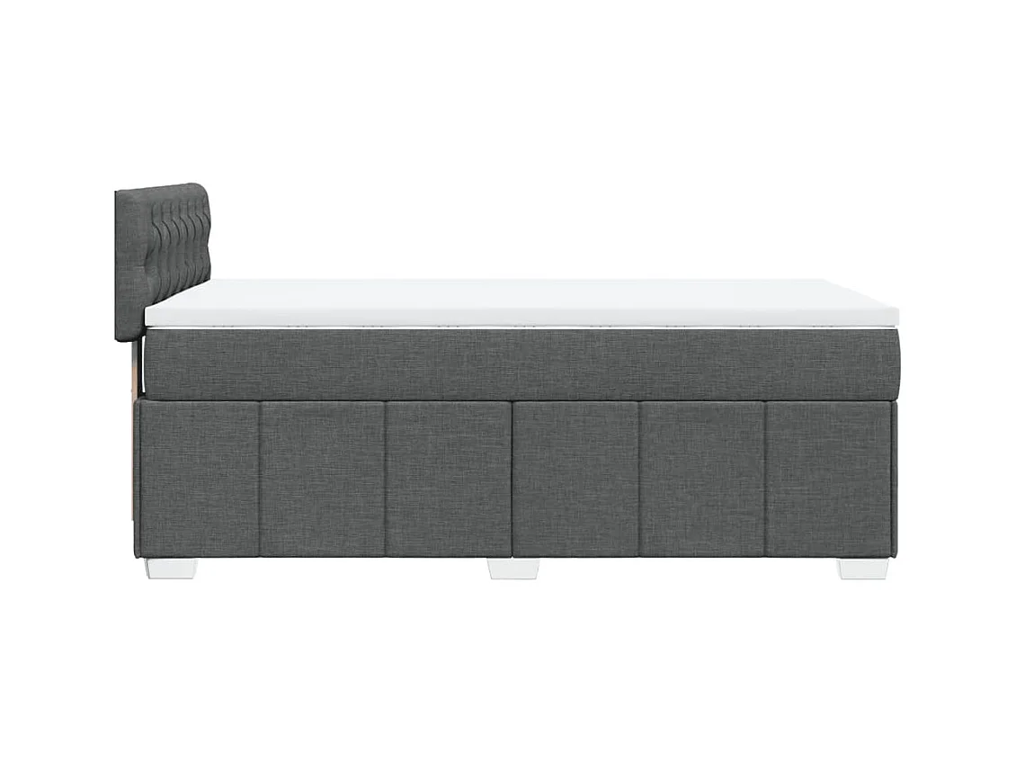 Sommier à lattes de lit et matelas Gris foncé 90x190 cm Tissu