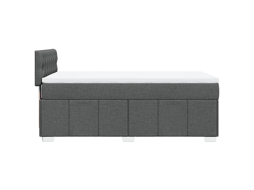 Sommier à lattes de lit et matelas Gris foncé 90x190 cm Tissu