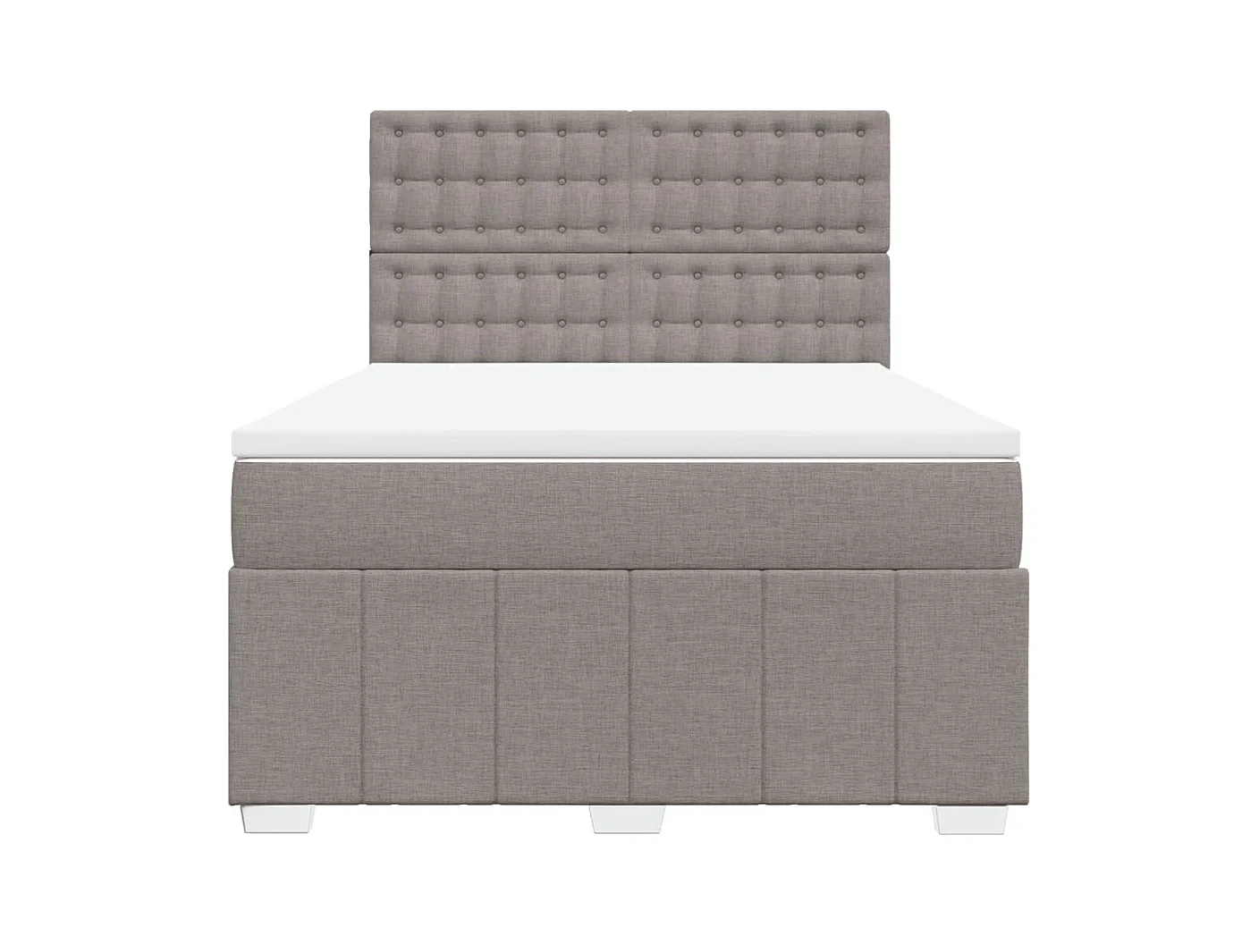 Sommier à lattes de lit avec matelas Taupe 140x200 cm Tissu
