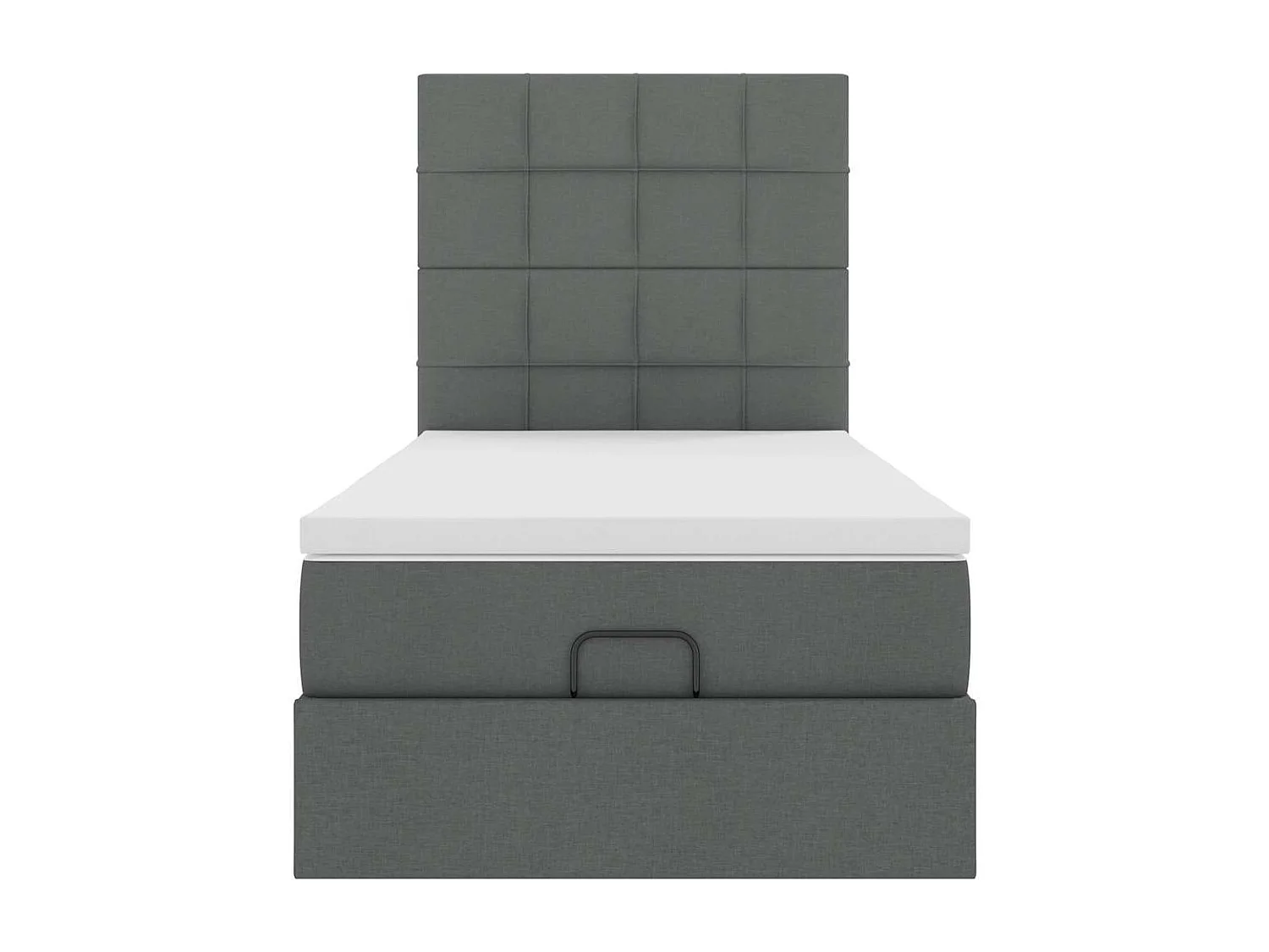 Ottoman bed met matras en LED's 90x190cm stof donkergrijs