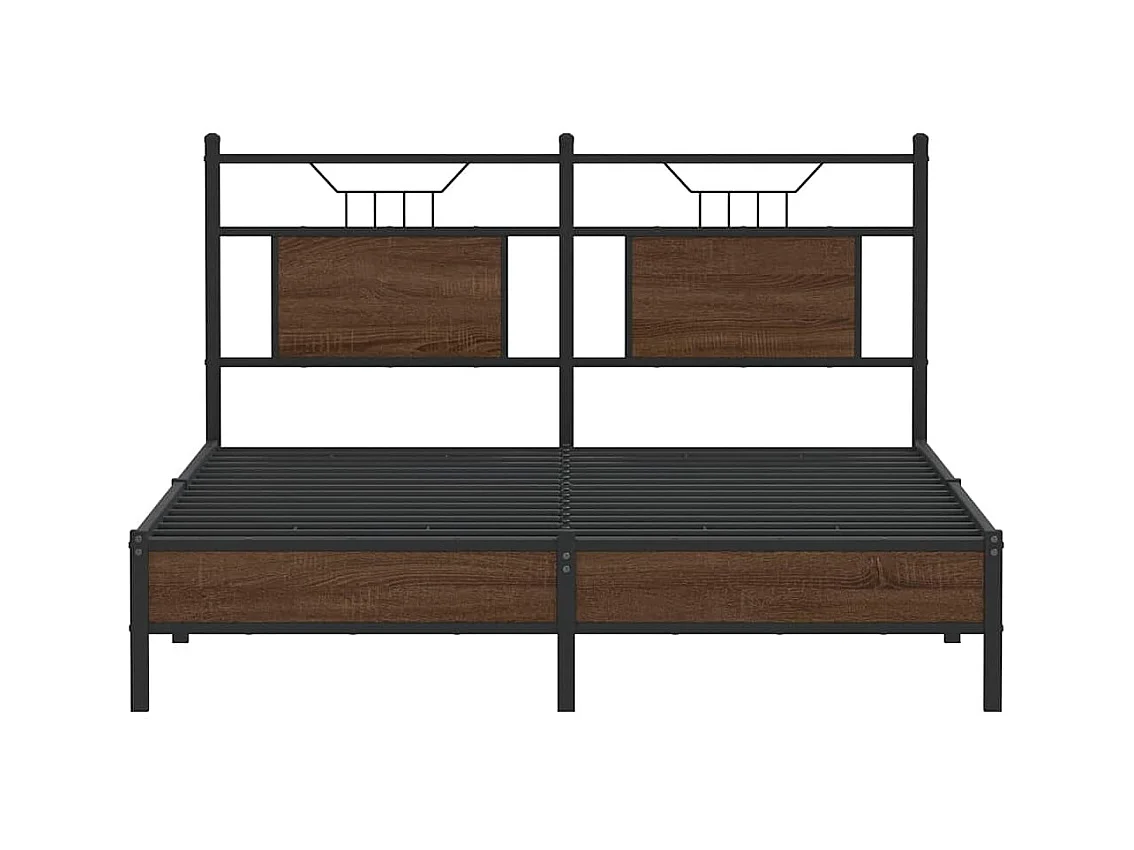 Cadre de lit sans matelas chêne marron 140x200 cm
