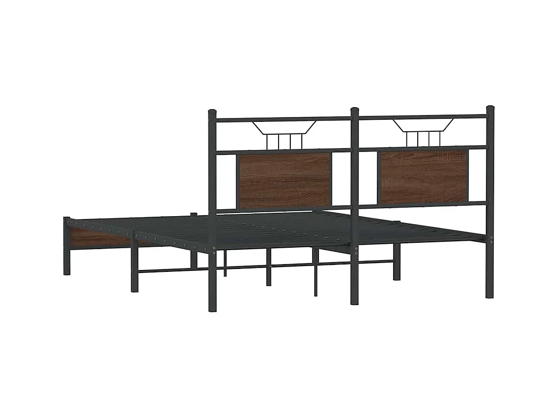Cadre de lit sans matelas chêne marron 140x200 cm