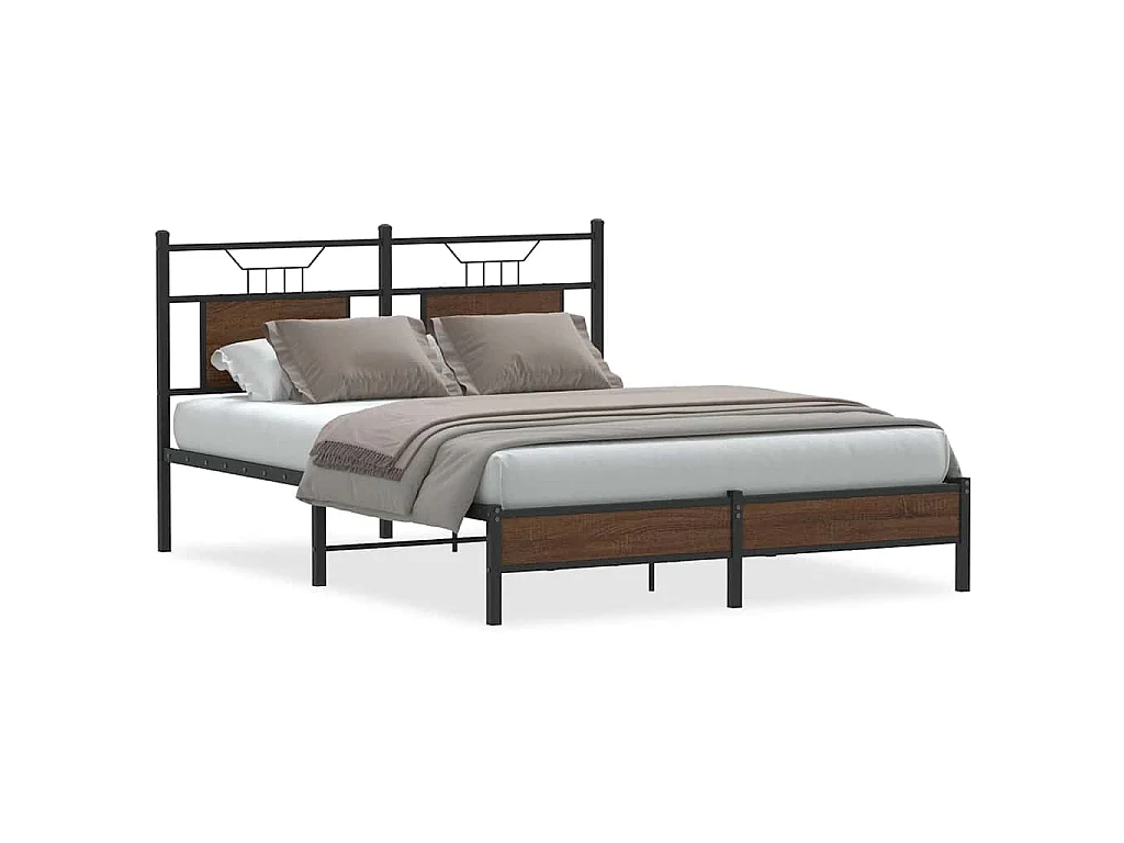 Bedframe zonder matras bewerkt hout bruin eikenkleur 140x200 cm