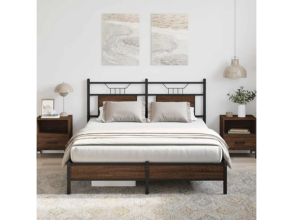 Bedframe zonder matras bewerkt hout bruin eikenkleur 140x200 cm