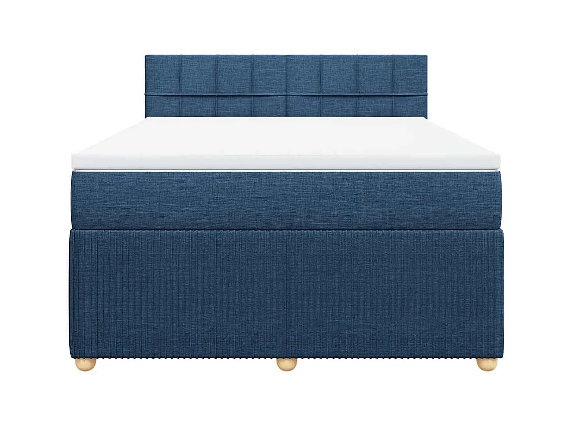 Boxspring met matras stof blauw 140x190 cm