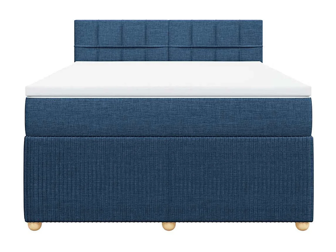 Giroletto a Molle con Materasso Blu 140x190 cm in Tessuto