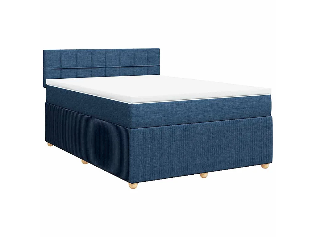 Giroletto a Molle con Materasso Blu 140x190 cm in Tessuto