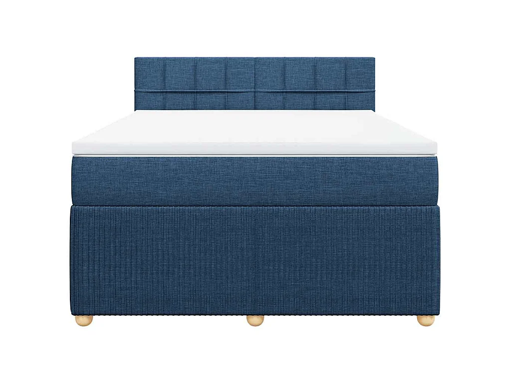 Giroletto a Molle con Materasso Blu 140x190 cm in Tessuto