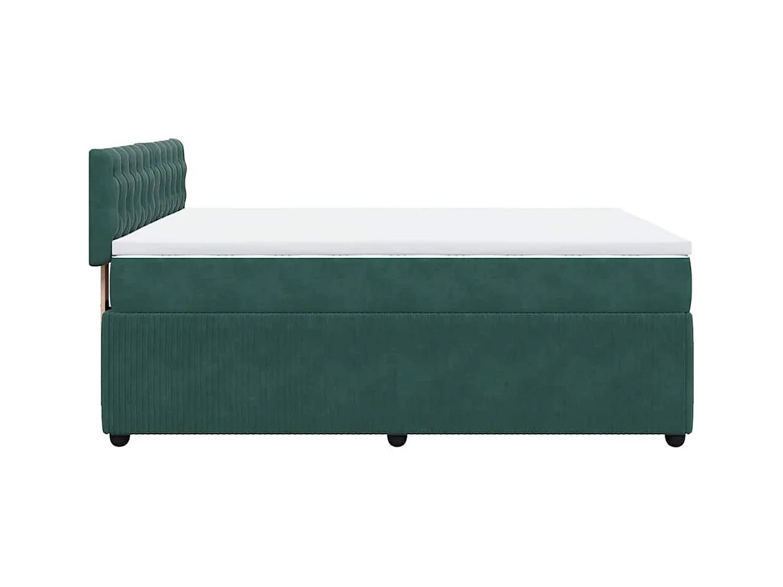 Boxspringbett mit Matratze Dunkelgrün 140x190 cm Samt