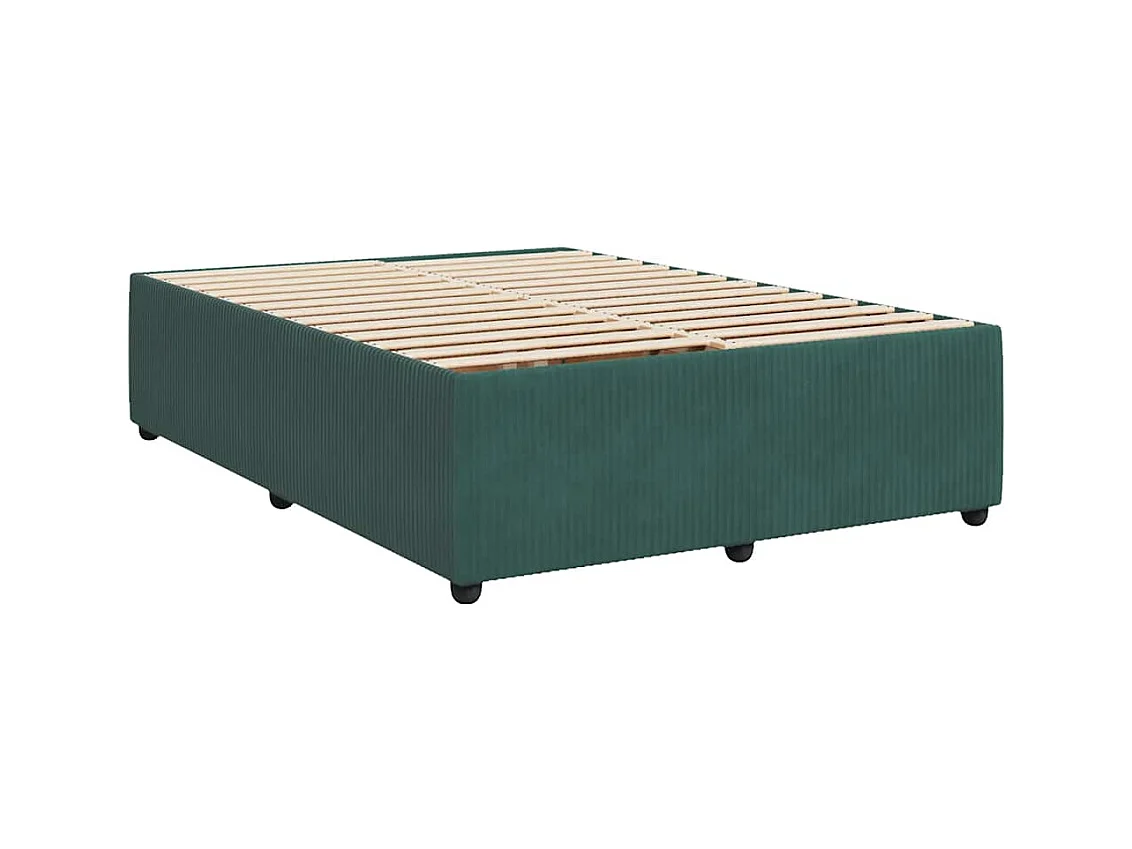 Boxspringbett mit Matratze Dunkelgrün 140x190 cm Samt