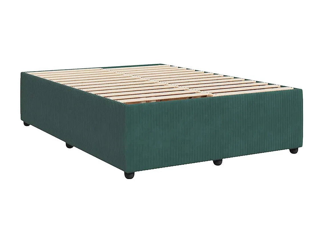 Sommier à lattes de lit et matelas Vert foncé 140x190cm Velours