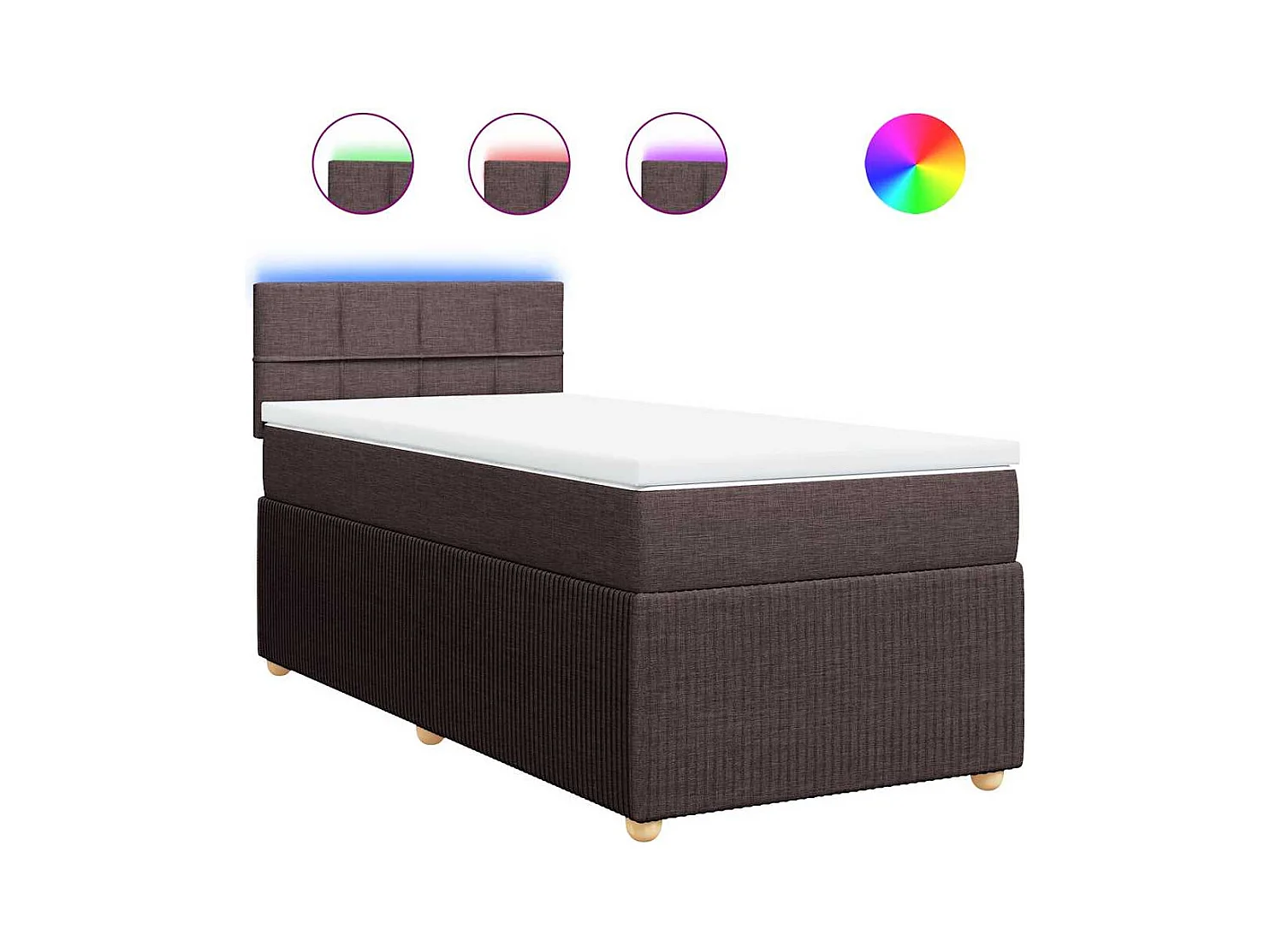 Boxspringbett mit Matratze Dunkelbraun 90x190 cm Stoff