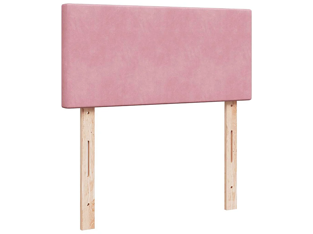 Estructura de cama otomana colchón terciopelo rosa 90x200cm