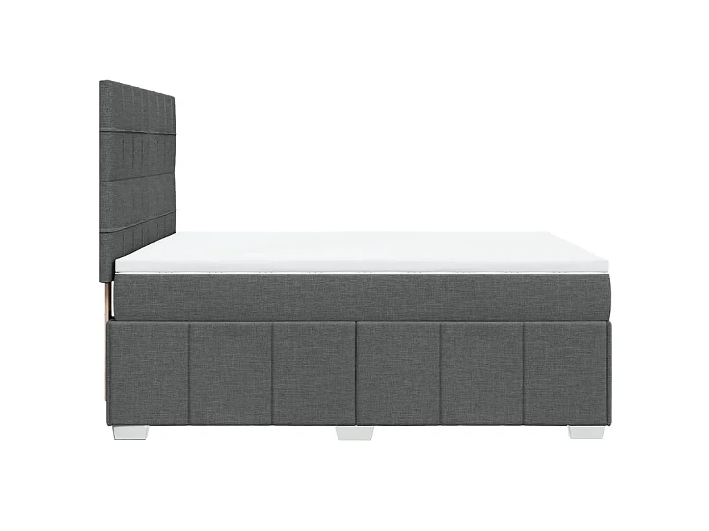 Sommier à lattes de lit avec matelas Gris foncé 160x200cm Tissu