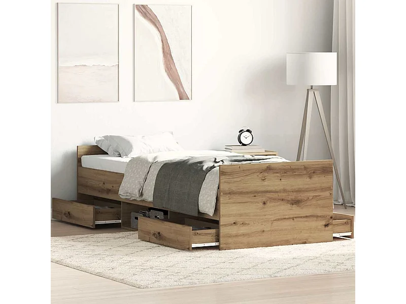 Bettgestell ohne Matratze Artisan-Eiche 90x190cm Holzwerkstoff