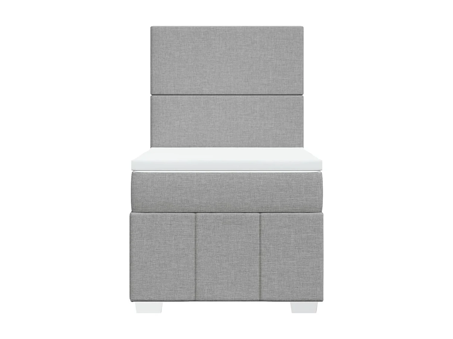 Cama box spring con colchón tela gris claro 90x200 cm