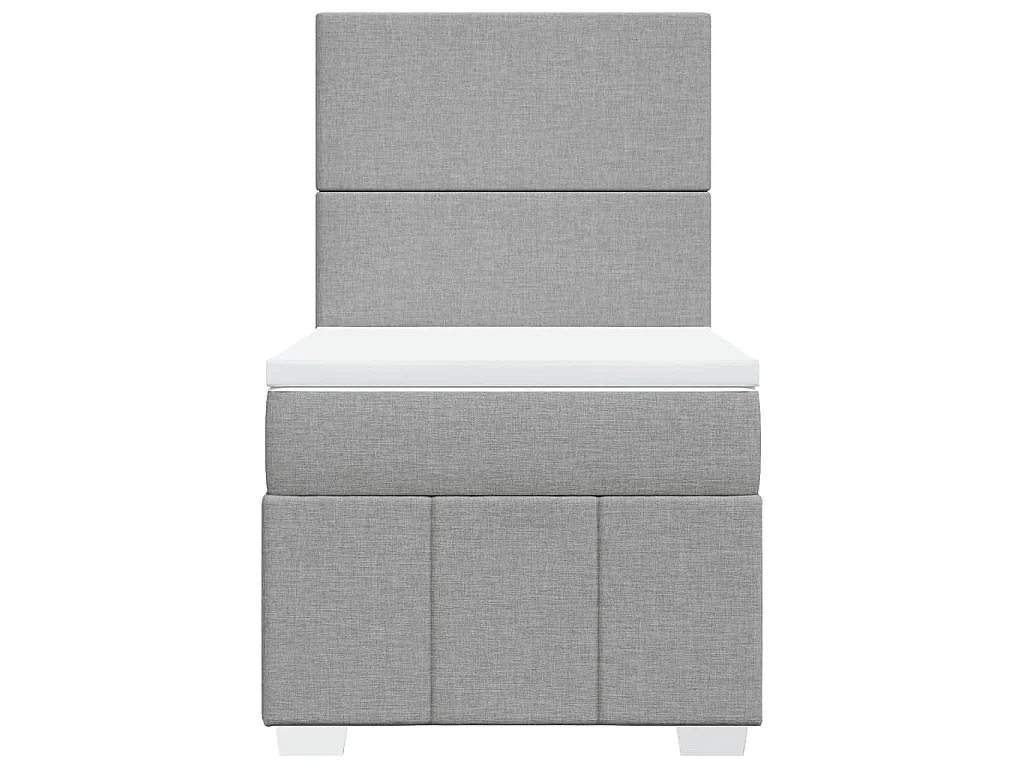 Cama com molas/colchão 90x200 cm tecido cinza-claro