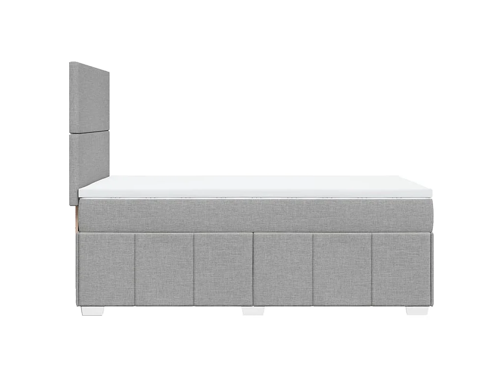 Cama com molas/colchão 90x200 cm tecido cinza-claro