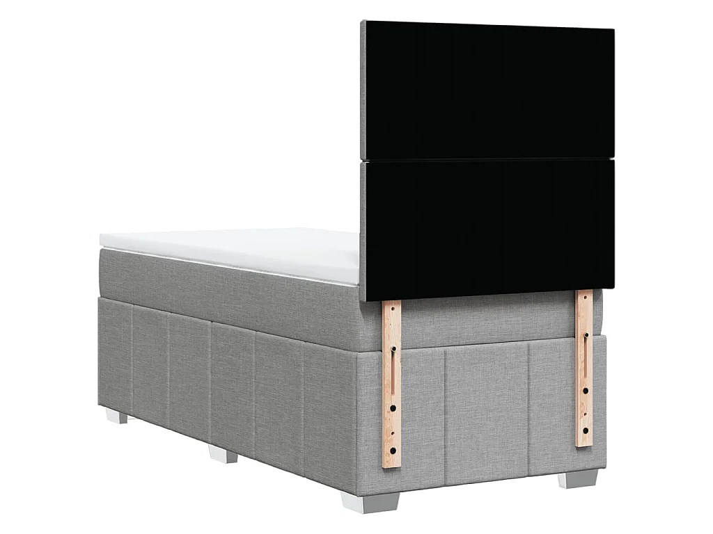 Cama com molas/colchão 90x200 cm tecido cinza-claro