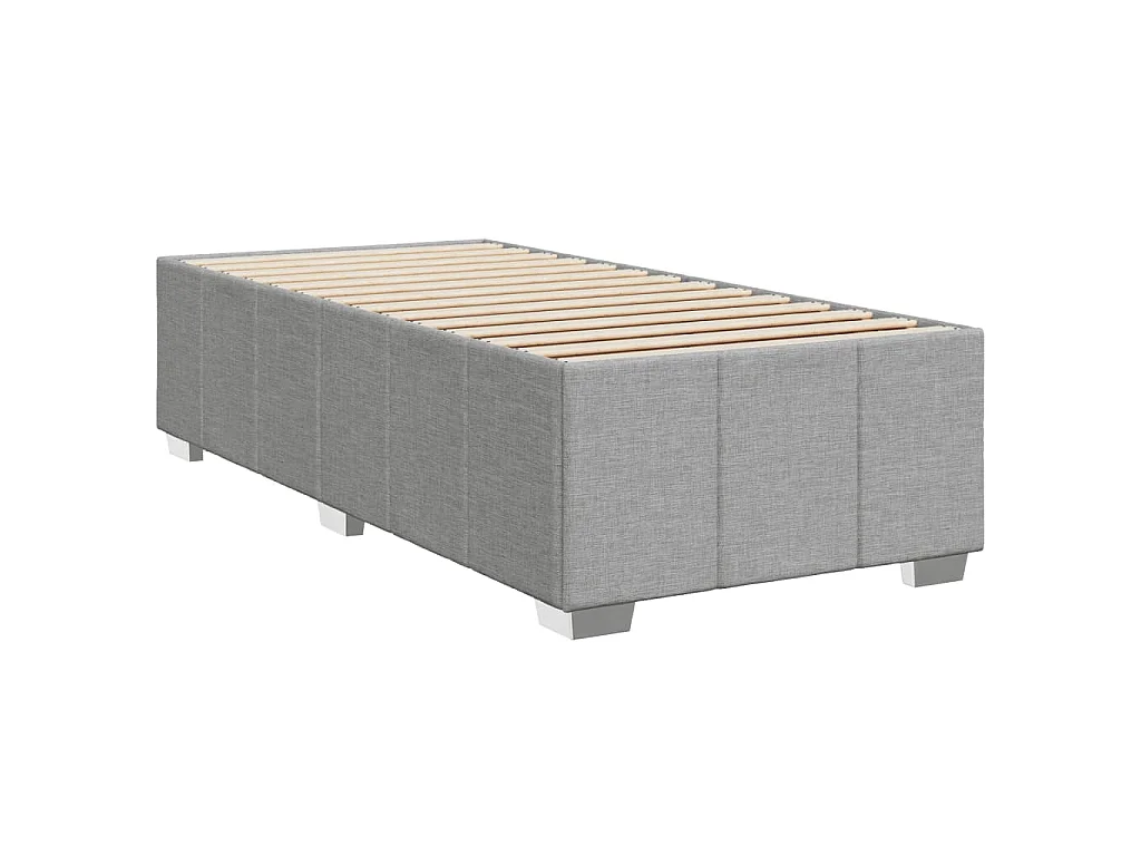 Cama com molas/colchão 90x200 cm tecido cinza-claro