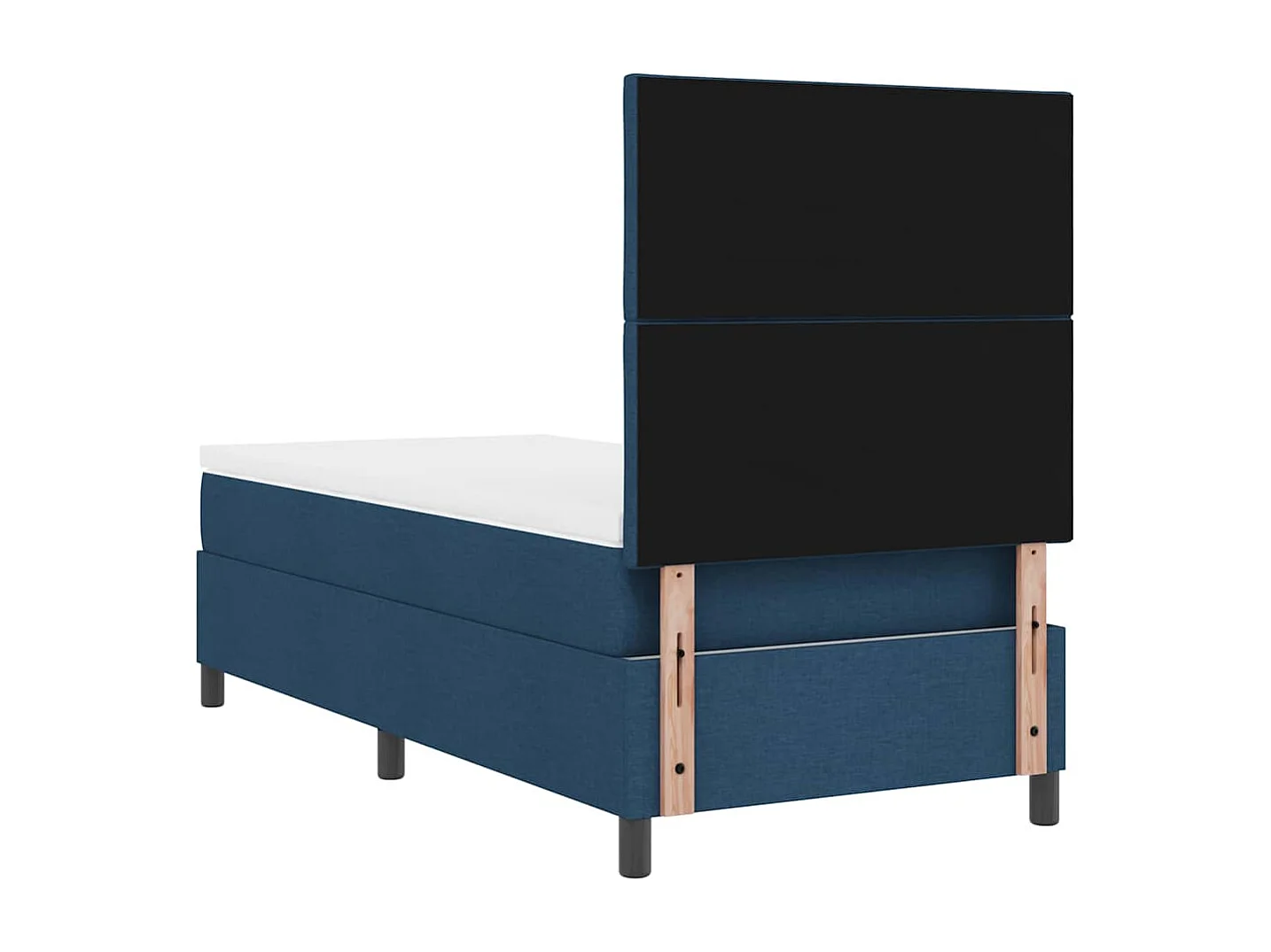 Cama Box com colchão com cabeceira Azul 90 x 190 cm tecido