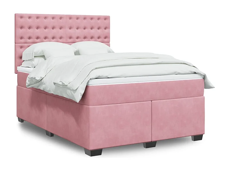 Sommier à lattes de lit avec matelas Rose 140x190 cm Velours