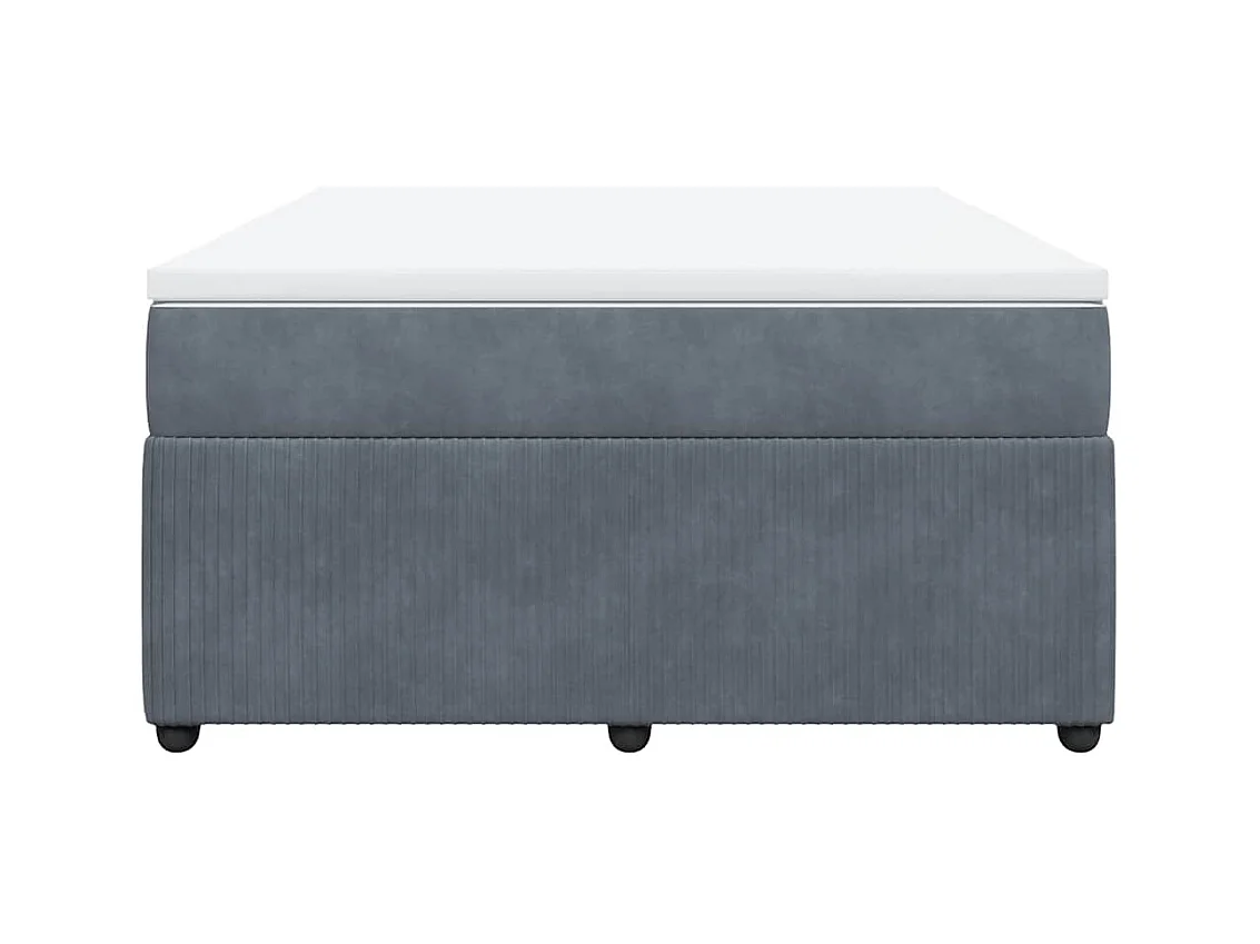 Sommier à lattes de lit et matelas Gris foncé 140x190cm Velours