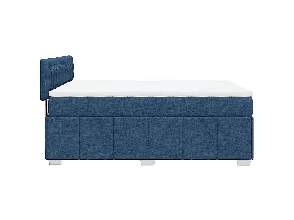 Cama com molas/colchão 140x200 cm tecido azul