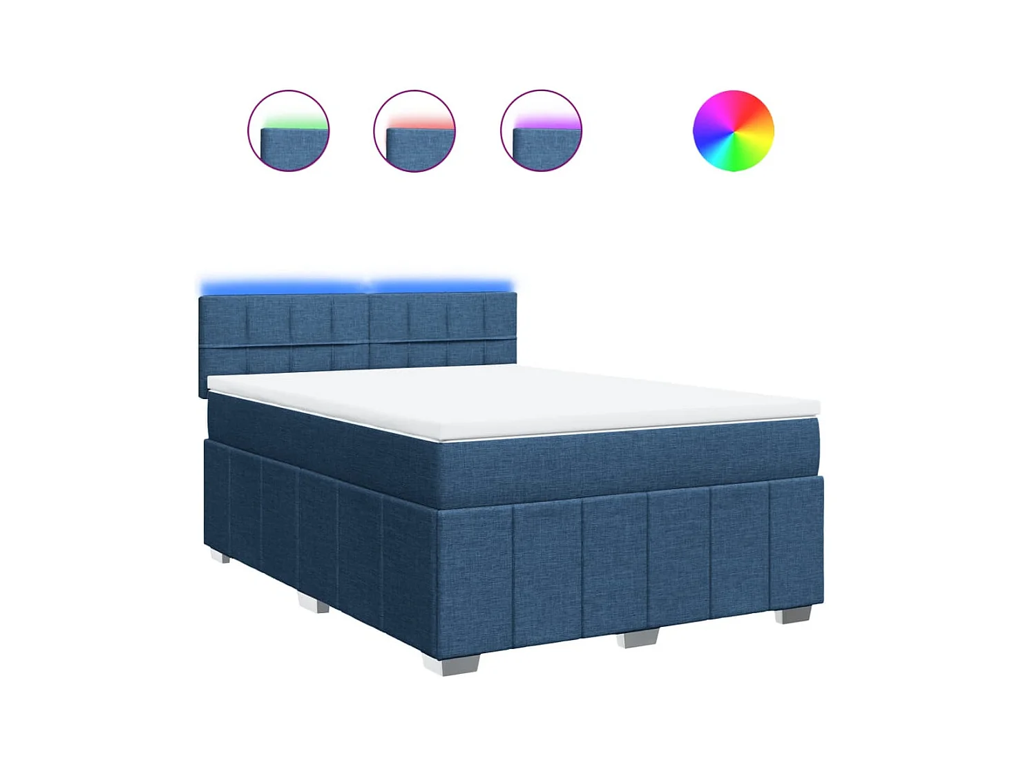 Boxspring met matras stof blauw 160x200 cm