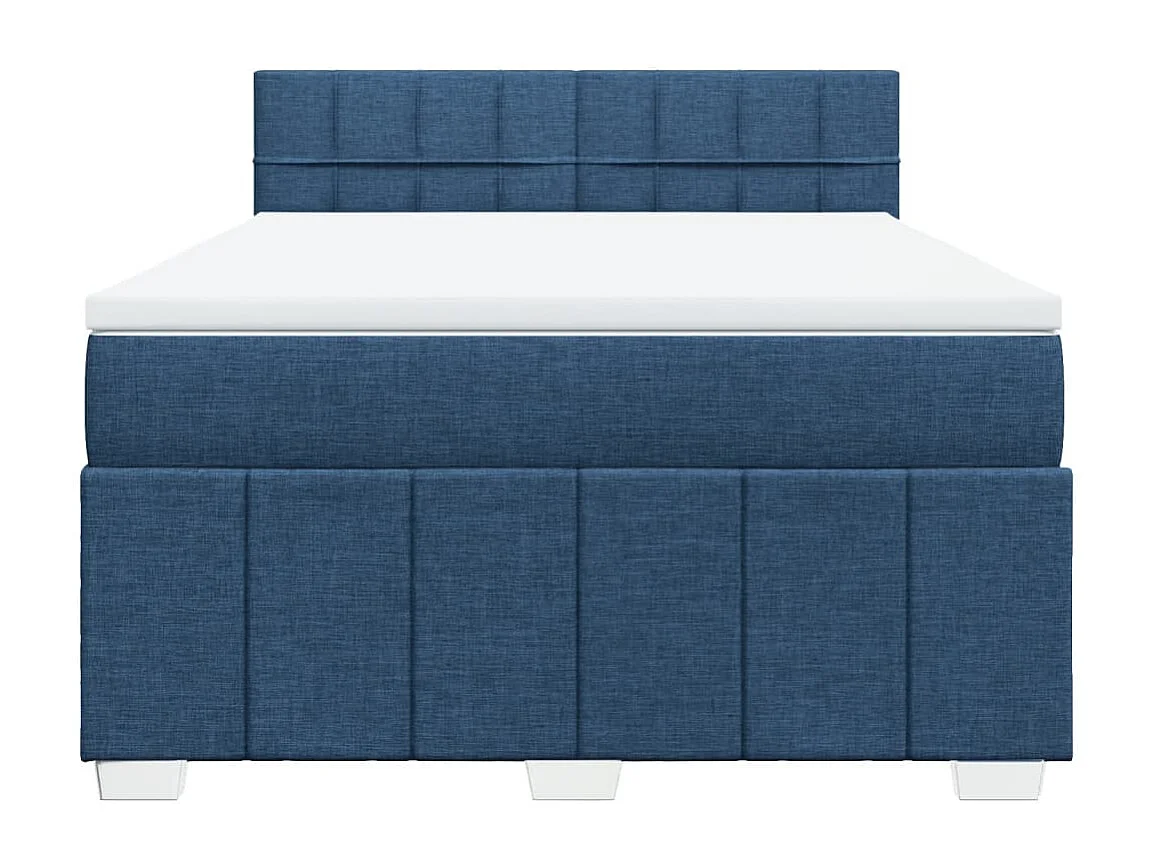 Boxspring met matras stof blauw 160x200 cm