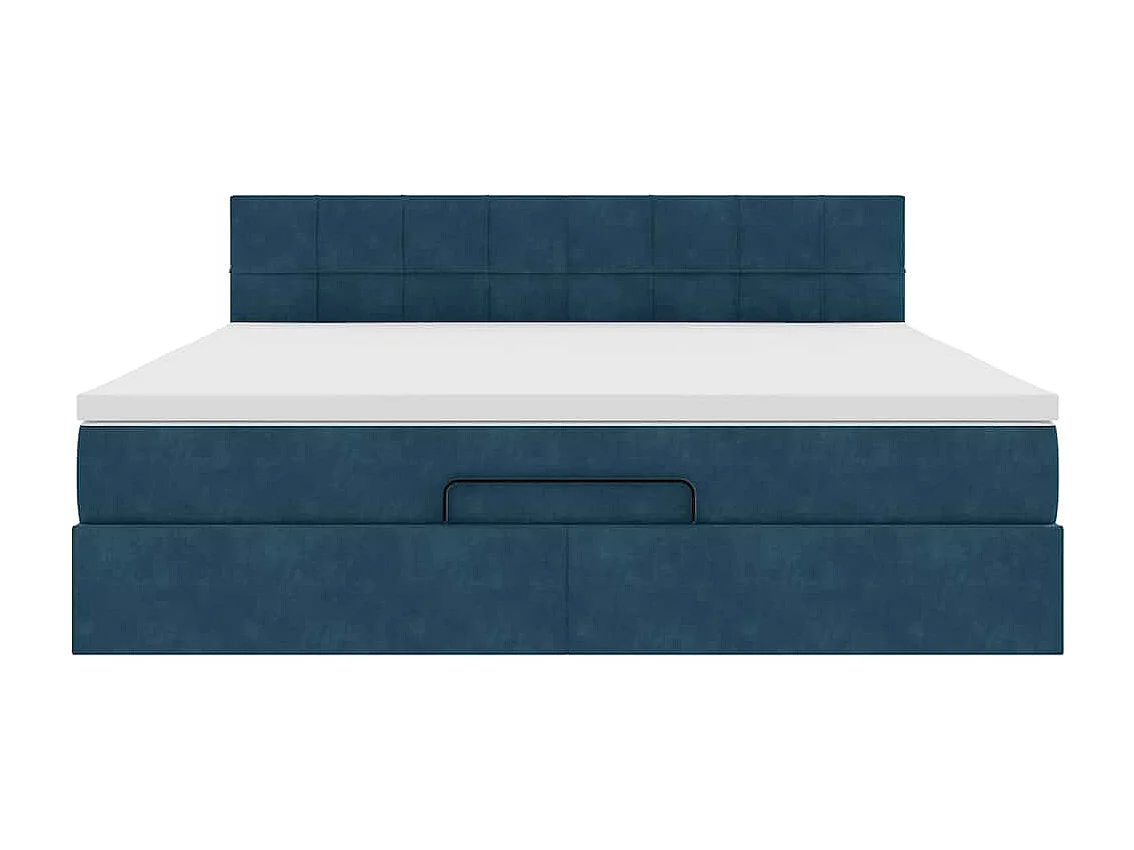 Ottoman bed met matras en LED's 160x200cm fluweel donkerblauw