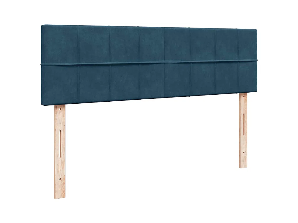 Cadre de lit ottoman avec matelas bleu foncé 160x200 cm velours