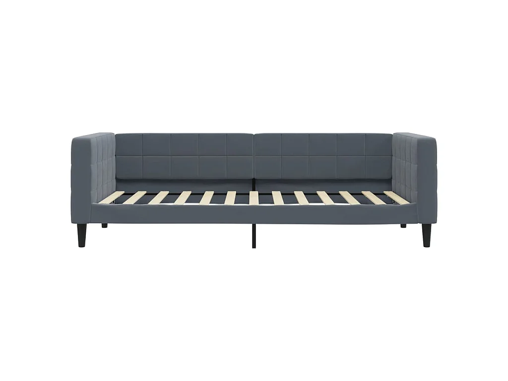 Lit de jour avec gigogne sans matelas gris foncé 90x200 cm