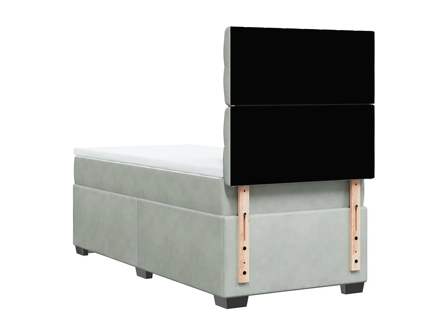 Boxspringbett mit Matratze Hellgrau 100x200 cm Samt