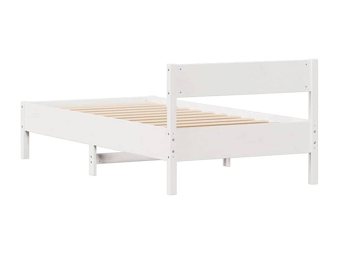 Cadre de lit sans matelas blanc 90x200 cm bois de pin massif