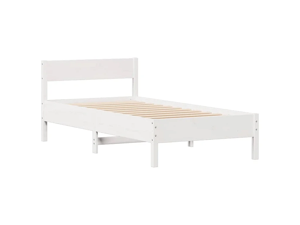 Cadre de lit sans matelas blanc 90x200 cm bois de pin massif