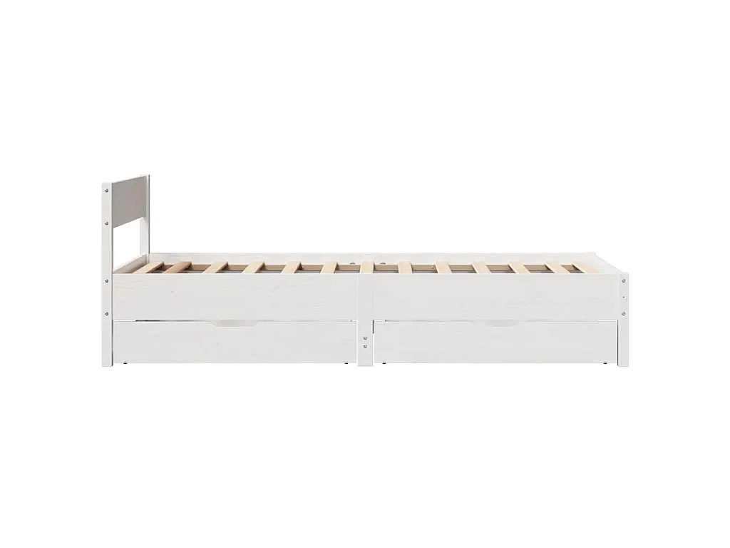 Cadre de lit sans matelas blanc 90x200 cm bois de pin massif