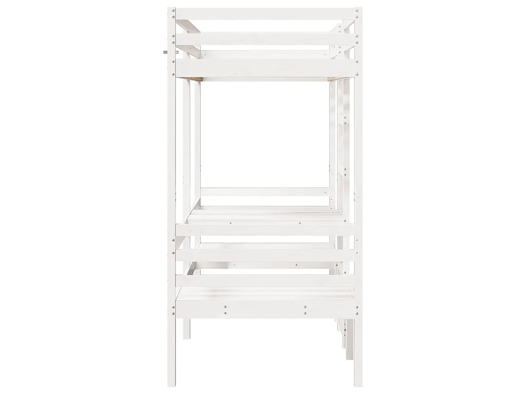 Lit mezzanine avec bureau et chaises blanc 90x190 cm pin massif