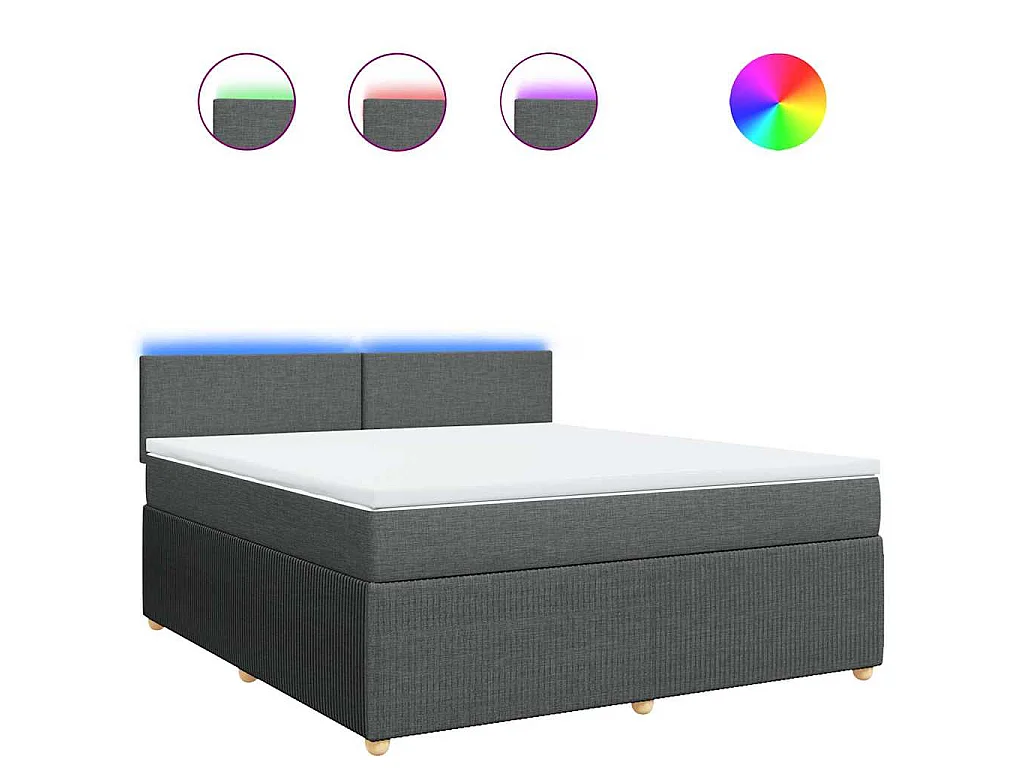 Boxspringbett mit Matratze Dunkelgrau 180x200 cm Stoff