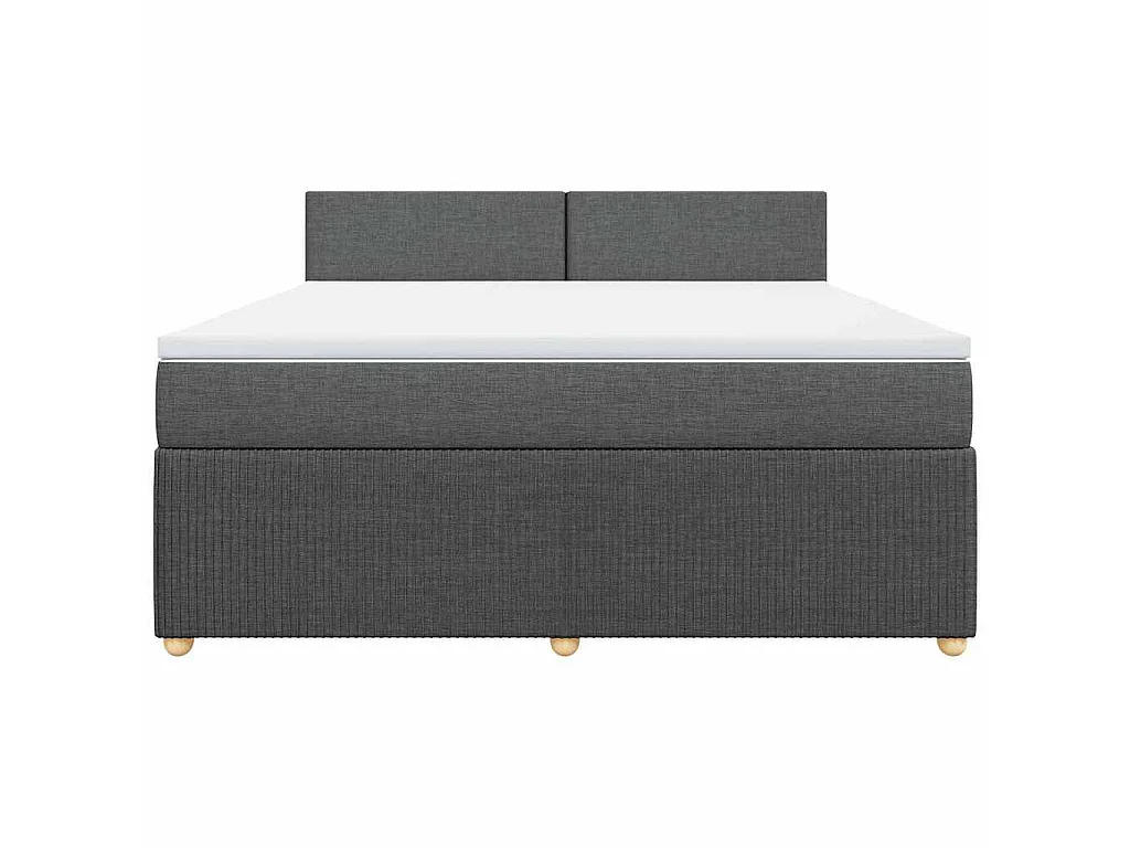 Boxspringbett mit Matratze Dunkelgrau 180x200 cm Stoff