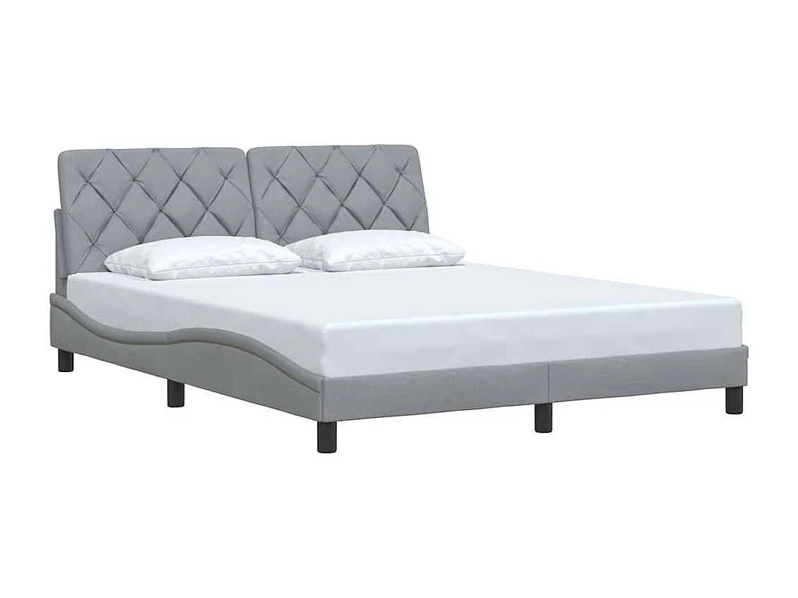 Bedframe zonder matras stof lichtgrijs 160x200 cm