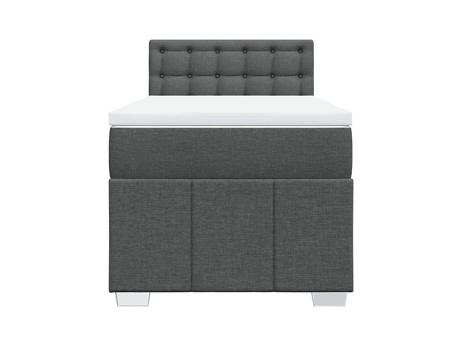 Sommier à lattes de lit et matelas Gris foncé 90x190 cm Tissu