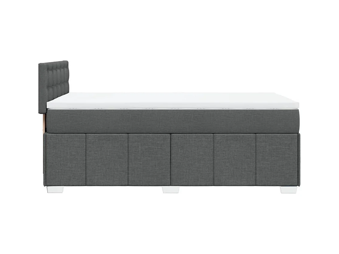 Sommier à lattes de lit et matelas Gris foncé 90x190 cm Tissu